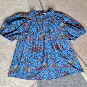 Roller Rabbit Blue Amanda Star Ansley Top. Tuckernuck. Size S.